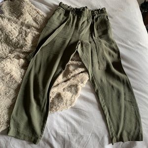 Green belted trousers